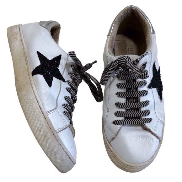 Steve by Steve Madden Rubie Superstar Leather Sneakers Size 8 - Picture 1 of 11